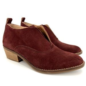 Lucky Brand Fimberly Suede Low Heel Slip On Bootie Size 6